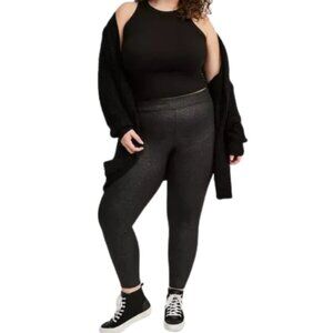 Torrid Women's Plus Size 2 (2X 18/20) Black Sparkle Leggings High Rise Stretch